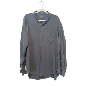 Acorn Button Down Shirt Dark Grey Micro Check European Viscose Long Sleeve XL